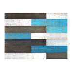 Black/White/Blue Mixed Colors Wood Wall Planks (6 Planks // 10 sq. feet area)