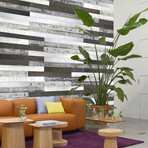 Black/White/Whitewash Mixed Colors Wood Wall Planks (6 Planks // 10 sq. feet area)