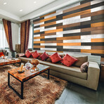 Brown/Black/White Mixed Colors Wood Wall Planks (6 Planks // 10 sq. feet area)