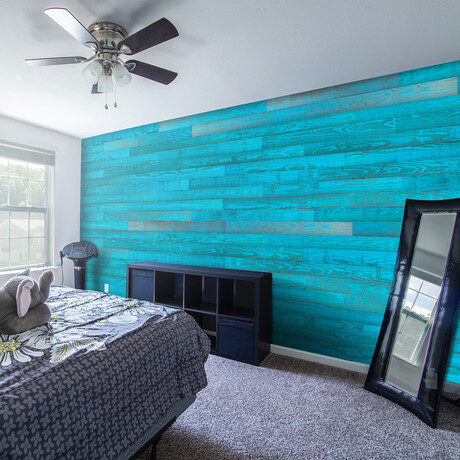 Blue Tiffany Wood Wall Planks (6 Planks // 10 sq. feet area)