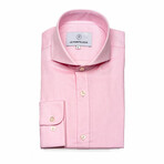 Solid Slim-Fit Long Sleeve Button-Up Shirt // Pink (S)