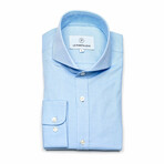 Solid Slim-Fit Long Sleeve Button Up Shirt // Light Blue (S)