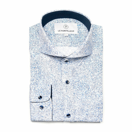 Poplin Slim-Fit Long Sleeve Button Up Shirt // Light Blue (S)