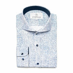 Poplin Slim-Fit Long Sleeve Button Up Shirt // Light Blue (L)