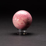 Genuine Polished Pink Rhodonite Sphere 2.5" With Acrylic Display Stand