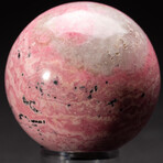 Genuine Polished Pink Rhodonite Sphere 2.5" With Acrylic Display Stand