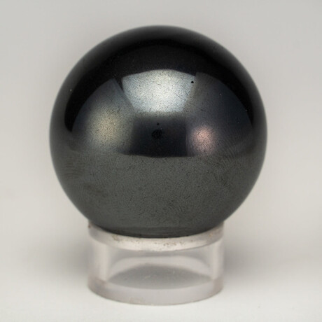 Genuine Polished Hematite Sphere With Acrylic Display Stand