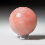 Genuine Polished Rose Quartz Sphere With Acrylic Display Stand