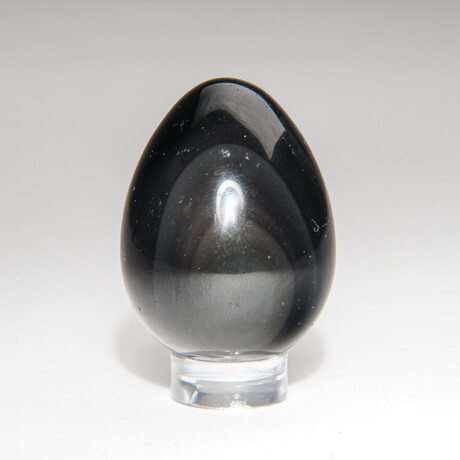 Genuine Rainbow Obsidian Egg With Acrylic Display Stand