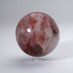 Genuine Polished Strawberry Quartz Sphere With Acrylic Display Stand