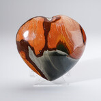 Genuine Polished Polychrome Jasper Heart With Acrylic Display Stand