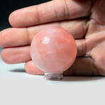 Genuine Polished Rose Quartz Sphere With Acrylic Display Stand