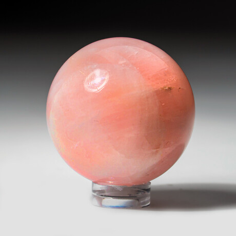 Genuine Polished Rose Quartz Sphere With Acrylic Display Stand