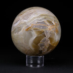 Genuine Polished Green Banded Onyx Sphere With Acrylic Display Stand