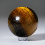 Genuine Polished Tiger's Eye Sphere With Acrylic Display Stand