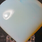 Genuine Polished Opalite Heart With Velvet Pouch