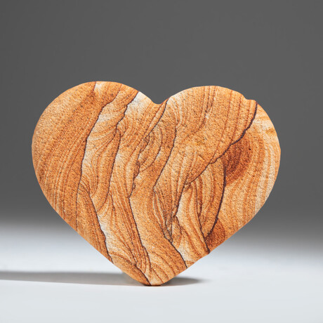 Genuine Sandstone Heart with Velvet pouch