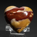 Genuine Polished Mookaite Heart With Velvet Pouch
