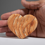 Genuine Sandstone Heart with Velvet pouch