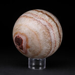 Genuine Polished Rainbow Banded Onyx Sphere With Acrylic Display Stand