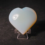 Genuine Polished Opalite Heart With Velvet Pouch