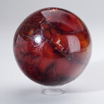 Genuine Polished Carnelian Sphere With Acrylic Display Stand