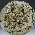 Genuine Polished Pyrite Sphere With Acrylic Display Stand