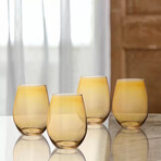 Amber Luster Stemless Goblets // Set of 4