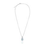 Estate // Platinum Diamond + Paraiba Tourmaline Necklace // 17"// Pre-owned