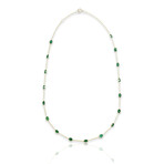 Estate // 18K Yellow Gold Emerald Necklace // 18"// Pre-owned