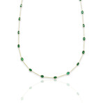 Estate // 18K Yellow Gold Emerald Necklace // 18"// Pre-owned