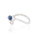 Estate // Platinum Diamond No Heat Sapphire Ring // Ring Size: 6.25// Pre-owned