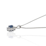 Estate // Platinum Diamond Sapphire Necklace // 16"// Pre-owned