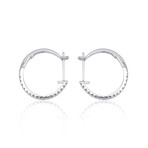 14K White Gold Diamond Hoop Earrings// Pre-owned