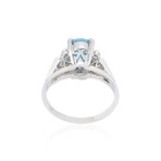 Estate // Platinum Diamond + Aquamarine Ring // Ring Size: 6.25// Pre-owned