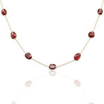 18K Yellow Gold Garnet Necklace // 18"// Pre-owned