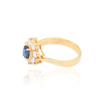 Estate // 18K Yellow Gold Diamond + Sapphire Ring // Ring Size: 5.75// Pre-owned