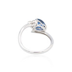 Estate // Platinum Diamond No Heat Sapphire Ring // Ring Size: 6.25// Pre-owned