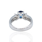 Estate Platinum Diamond + Sapphire Ring // Ring Size: 6 // Pre-Owned
