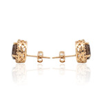 Estate // 14K Yellow Gold Diamond + Smoky Quartz Earrings// Pre-owned