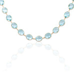 Estate // 18K Yellow Gold Blue Topaz Necklace // 18"// Pre-owned