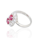 Estate // Platinum Diamond + Ruby Ring // Ring Size: 5.5// Pre-owned