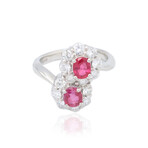 Estate // Platinum Diamond + Ruby Ring // Ring Size: 5.5// Pre-owned