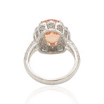 Estate // Platinum Diamond + Imperial Topaz Ring // Ring Size: 6.5// Pre-owned