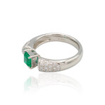 Platinum Diamond + Emerald Ring // Ring Size: 6.25// Pre-Owned