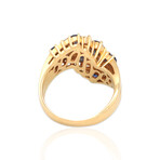 Estate // 18K Yellow Gold Diamond + Sapphire Ring // Ring Size: 7// Pre-owned