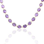 Estate // 18K Yellow Gold Amethyst Necklace // 18"// Pre-owned