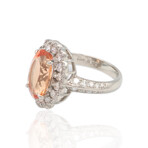 Estate // Platinum Diamond + Imperial Topaz Ring // Ring Size: 6.5// Pre-owned