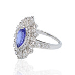 Estate Platinum Diamond Tanzanite Ring // Ring Size: 6.25// Pre-Owned