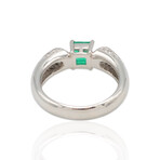 Platinum Diamond + Emerald Ring // Ring Size: 6.25// Pre-Owned